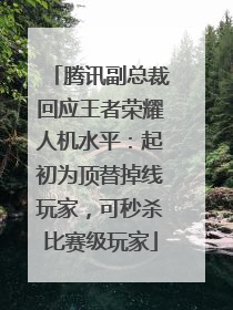 腾讯副总裁回应王者荣耀人机水平:起初为顶替掉线玩家,可秒杀比赛级玩家