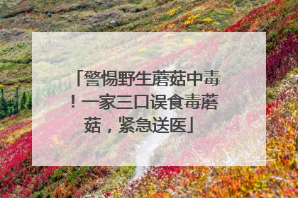 警惕野生蘑菇中毒！一家三口误食毒蘑菇，紧急送医