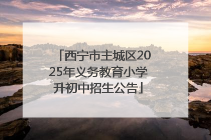 西宁市主城区2025年义务教育小学升初中招生公告