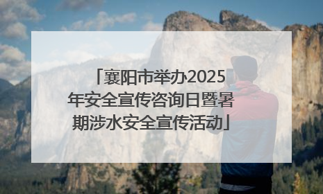 襄阳市举办2025年安全宣传咨询日暨暑期涉水安全宣传活动