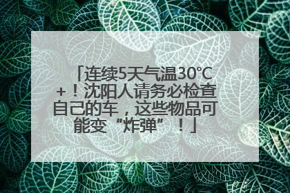 连续5天气温30℃+！沈阳人请务必检查自己的车，这些物品可能变“炸弹”！