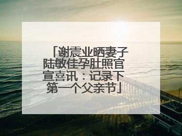 谢震业晒妻子陆敏佳孕肚照官宣喜讯：记录下第一个父亲节
