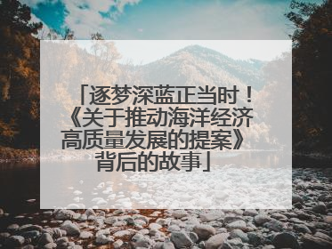 逐梦深蓝正当时！《关于推动海洋经济高质量发展的提案》背后的故事