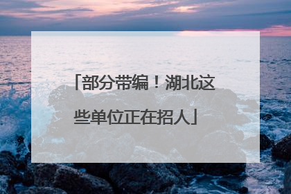 部分带编！湖北这些单位正在招人