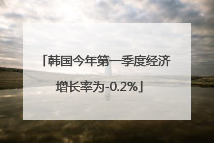 韩国今年第一季度经济增长率为-0.2%