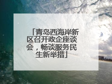青岛西海岸新区召开政企座谈会，畅谈服务民生新举措