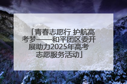 青春志愿行 护航高考梦——和平团区委开展助力2025年高考志愿服务活动