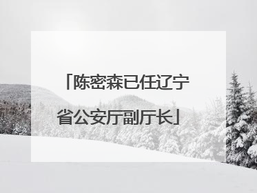 陈密森已任辽宁省公安厅副厅长