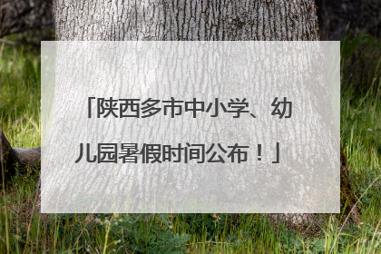 陕西多市中小学、幼儿园暑假时间公布！