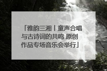 雅韵三湘丨童声合唱与古诗词的共鸣 原创作品专场音乐会举行