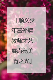 顺义少年宫外聘教师才艺展点亮美育之光