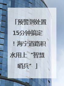 预警到处置15分钟搞定！海宁道路积水用上“智慧哨兵”