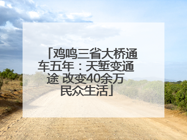 鸡鸣三省大桥通车五年：天堑变通途 改变40余万民众生活