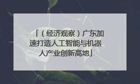 （经济观察）广东加速打造人工智能与机器人产业创新高地