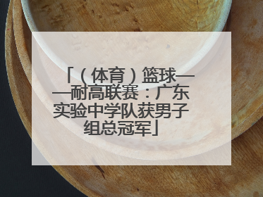 （体育）篮球——耐高联赛：广东实验中学队获男子组总冠军