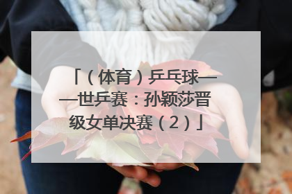 （体育）乒乓球——世乒赛：孙颖莎晋级女单决赛（2）