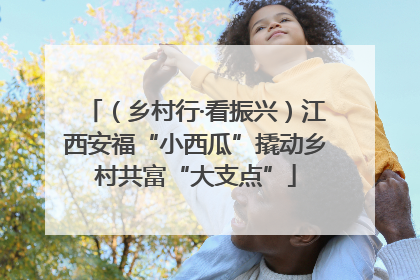 （乡村行·看振兴）江西安福“小西瓜”撬动乡村共富“大支点”