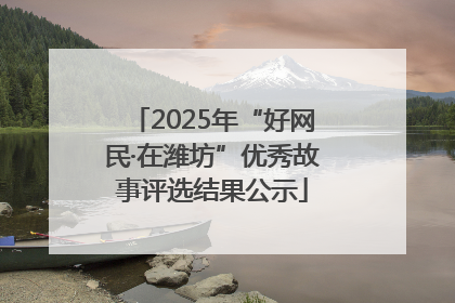 2025年“好网民·在潍坊”优秀故事评选结果公示