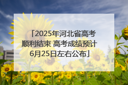 2025年河北省高考顺利结束 高考成绩预计6月25日左右公布