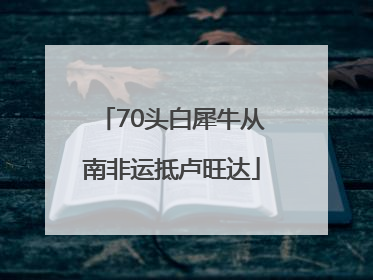 70头白犀牛从南非运抵卢旺达