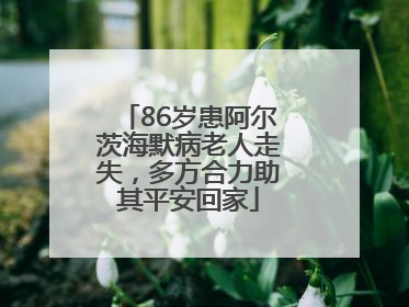 86岁患阿尔茨海默病老人走失，多方合力助其平安回家